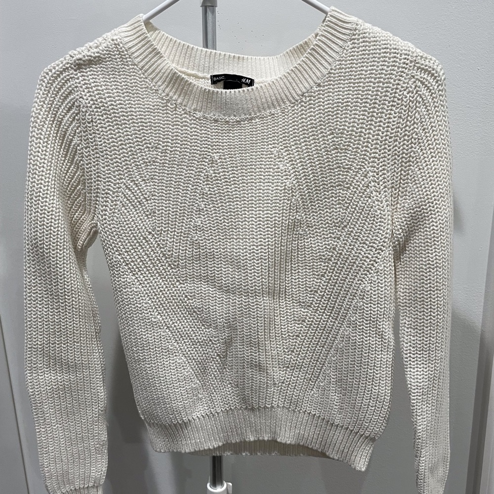 H&M White Knit Sweater